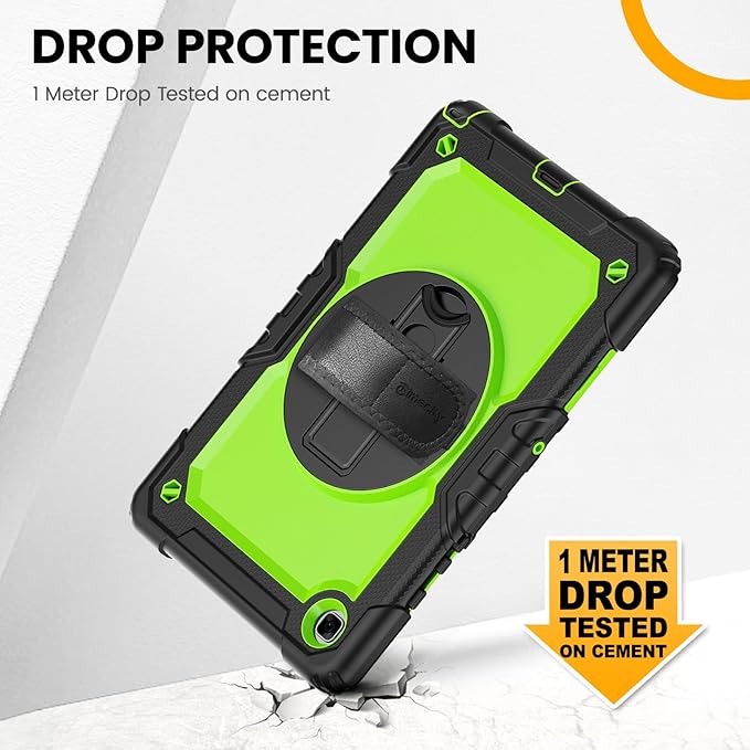 Timecity for Samsung Galaxy Tab A7 10.4 Inch Case 2020/2022, SM-T500/T503/T505/T507/T509 Tablet Case, Durable Sturdy Case with Screen Protector Swivel Stand Hand Shoulder Strap Drop-Proof - Green