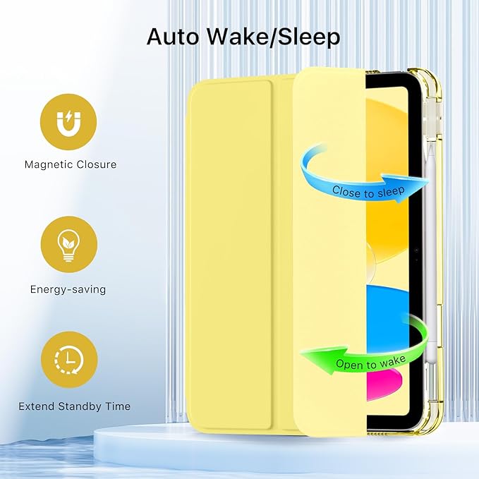 MoKo for iPad (A16) 11th Generation Case 11 Inch 2025, iPad 10th Generation Case 10.9 Inch 2022 with Pencil Holder, Slim Light Trifold Protective Cover with Hard PC Translucent Back Shell, Oatmeal