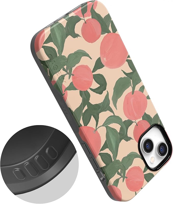 Casely iPhone 14 Case | Feeling Peachy | Blush Vines | Compatible with MagSafe | Bold Protective Design
