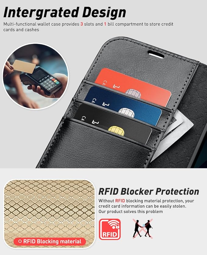 OCASE for Samsung Galaxy S24 Detachable Wallet Case with Card Holder, [2 in 1] PU Leather Flip Folio Case with RFID Blocking Magnetic Stand Removable Shockproof Phone Cover, Black