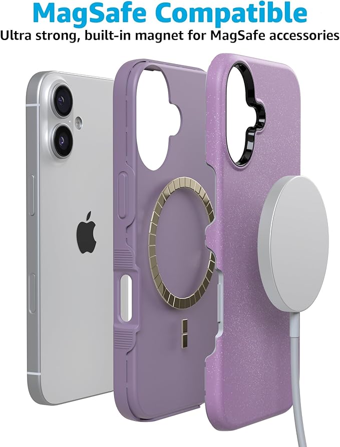 Casely iPhone 17 Case | Lavender Waves | Purple Shimmer | Compatible with MagSafe | Bold Protective Design