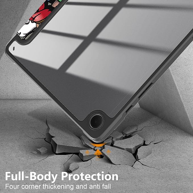 Case for Galaxy Tab A9+/A9 Plus 11 inch 2024,Shockproof Cover with Clear Transparent Back Shell Case for (SM-X210/X215/X216) Auto Wake/Sleep Function,Graffiti