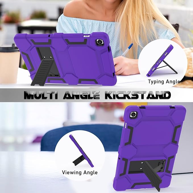 Rugged Case for Samsung Galaxy Tab A9+/ A9 Plus Case 11 inch 2023 - Heavy Duty Shockproof Protective Cover with Kickstand - for Samsung Galaxy Tab A9+ Plus (SM-X210/X216/X218), Purle+Black