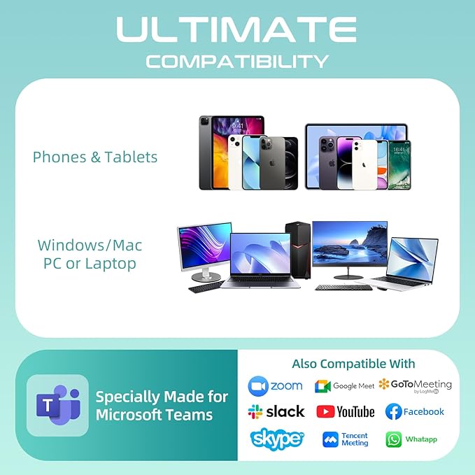 Bluetooth Headset Wireless Earpiece with 450mAh Charging Case Noise Canceling Mic for PC Computer, Laptop, Cell Phones, Remote Work, Call Center, Trucker Work, Trucker Work