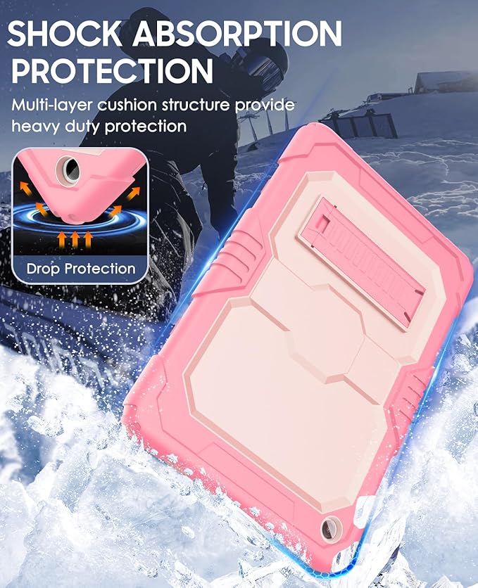 OKP Case for New Samsung Galaxy Tab A9+/ A9 Plus 11 Inch 2023 (SM-X210/X216/X218), Heavy Duty Shockproof Rugged 11" Galaxy A9+ Tablet Protective Cover with Stand for Kids Boys Girls, Pink+Light Pink