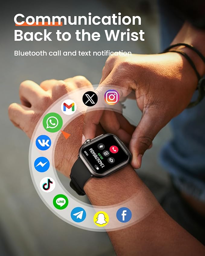 Smart Watch for Women for iPhone&Android: 100 Day+Battery Life, Smart Watch Bluetooth Call with 24/7 SpO2 Sleep Heart Rate Monitor, IP68 Waterproof,Fitness Tracker with 120+Sport,Reloj Black 2 Bands