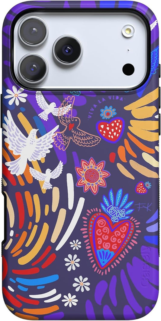 Casely iPhone 17 Pro Case | Viva La Vida | Frida Kahlo Collage | Compatible with MagSafe | Bold Protective Design