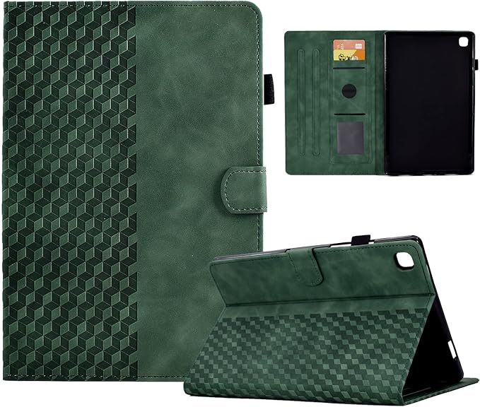 Case for Samsung Galaxy Tab S6 Lite 2024/2022/2020 10.4 inch Case SM-P620/P625/P610/P613/P615/P619 PU Leather Folio Magnetic Cover Card Holder with Pen Holder,Retro Green