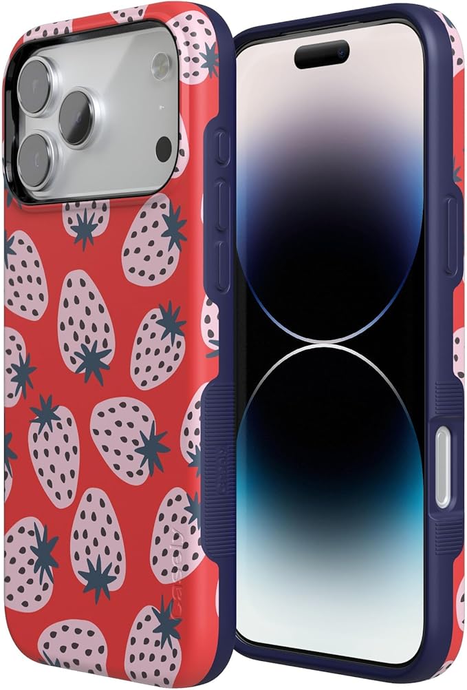Casely iPhone 17 Pro Case | I'd Pick You | Red Strawberry | Compatible with MagSafe | Bold Protective Design