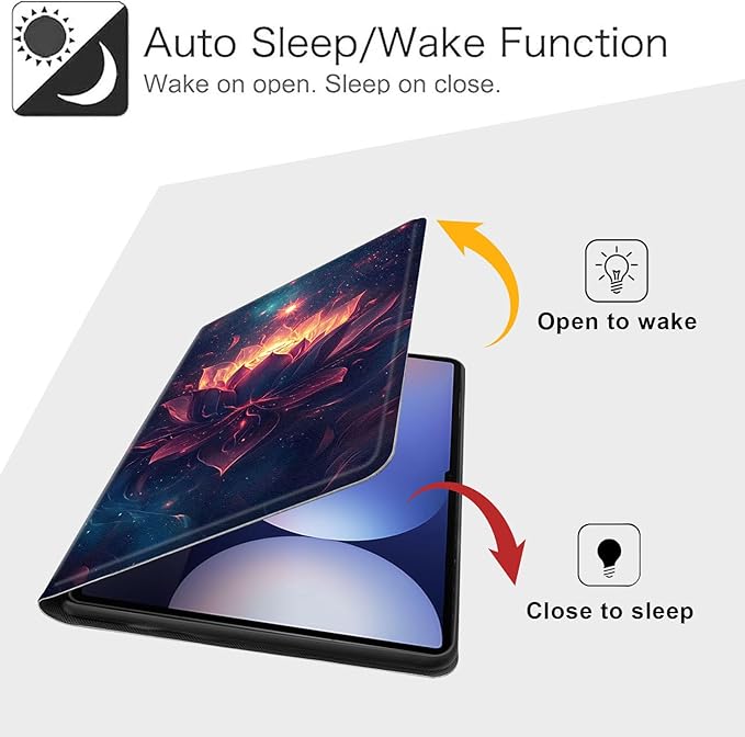 Case for Samsung Galaxy Tab S10 Ultra/Galaxy Tab S9/S8 Ultra 14.6-Inch, Slim PU Leather Stand Cover with Auto Wake/Sleep, Multi-Angle Viewing & Shockproof, Lotus