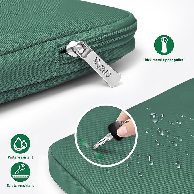 HYZUO 13.3-14 Inch Laptop Sleeve Bag Set for MacBook Pro 14 M4/M3/M2/M1, MacBook Air/Pro 13.3, 13.5"/13.8" Surface Book/Laptop, Notebook Case for 13.3" HP Dell Lenovo Asus Acer, Jungle Green
