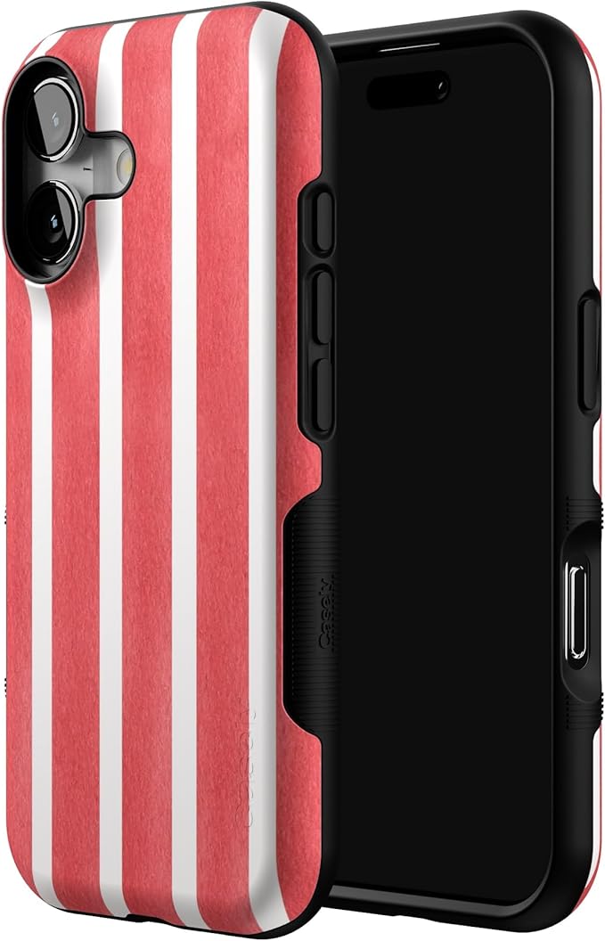 Casely iPhone 17 Case | East Coast Summer | Red Stripes | Bold Protective Design | Compatible with MagSafe