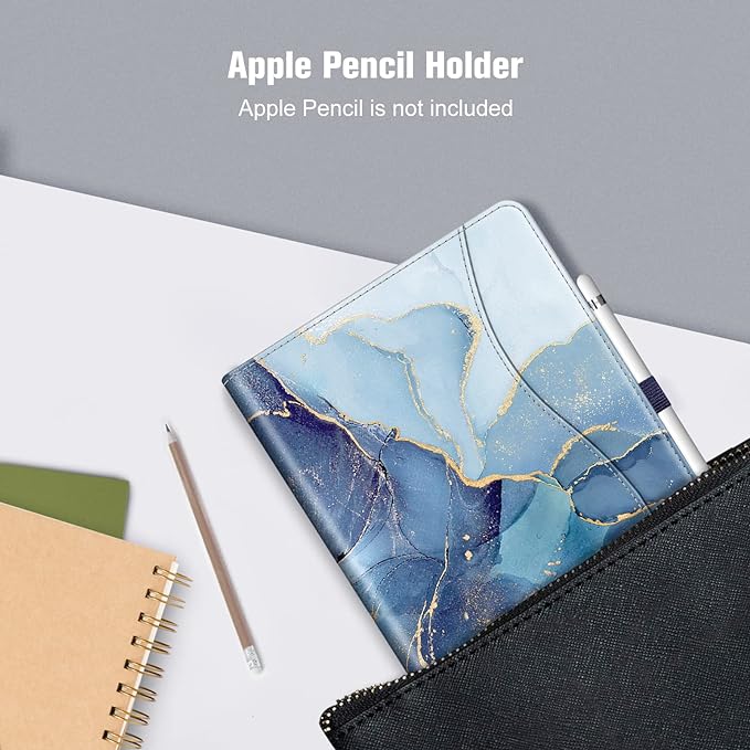 Fintie Case for iPad 9th / 8th / 7th Generation (2021/2020/2019) 10.2 Inch - [Corner Protection] Multi-Angle Viewing Stand Cover with Pocket & Pencil Holder, Auto Sleep Wake, Ocean Marble