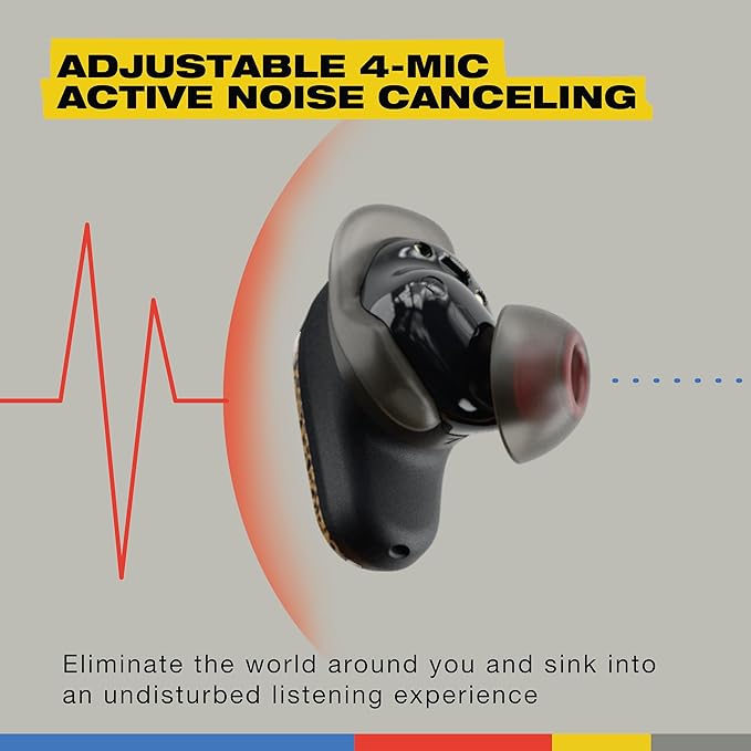 Skullcandy Method 360 ANC Wireless Earbuds, Sound by Bose, Bluetooth Headphones, Premium Noise Cancelling, Up to 40 Hrs Battery, Sweat and Water Resistant, Microphone for iPhone Android - Leopard