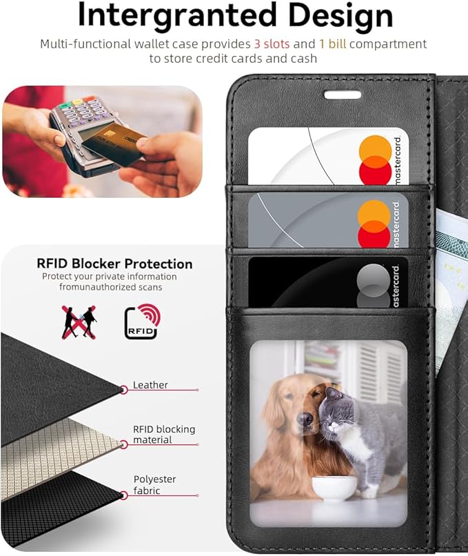 OCASE Compatible with Galaxy S25 Wallet Case, PU Leather Flip Folio Case with Card Holders RFID Blocking Kickstand [Shockproof TPU Inner Shell] Protective Phone Cover 6.2 Inch 2025, Graphite