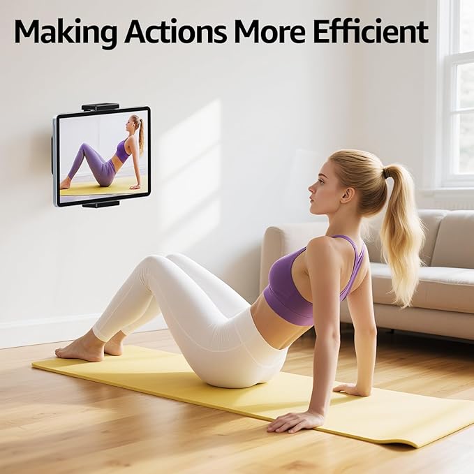 Urmust Universal Tablet Wall Mount Holder, 360° Adjustable, for 4.7-13" Devices, iPad, Galaxy Tab,Sturdy Aluminum Wall Phone Holder, ipad Wall Mount for Home, Office & Public Spaces