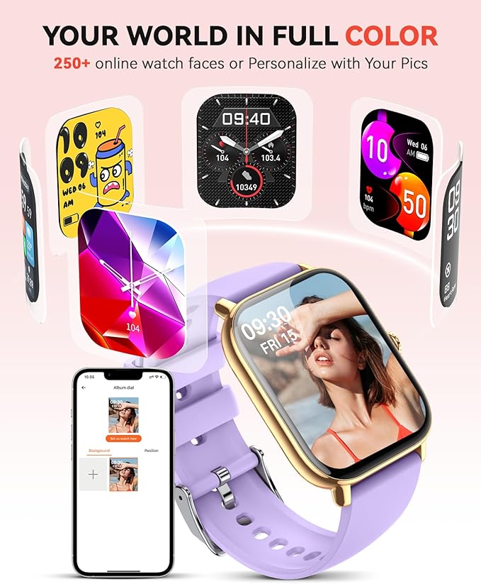 Smart Watch for Men Women, Bluetooth Call, 1.91'' HD Full Touchscreen Fitness Step Tracker Watch for Android iPhone Compatible, IP68 Waterproof Smartwatch With Sleep Monitor/Activity Tracker/Pedometer