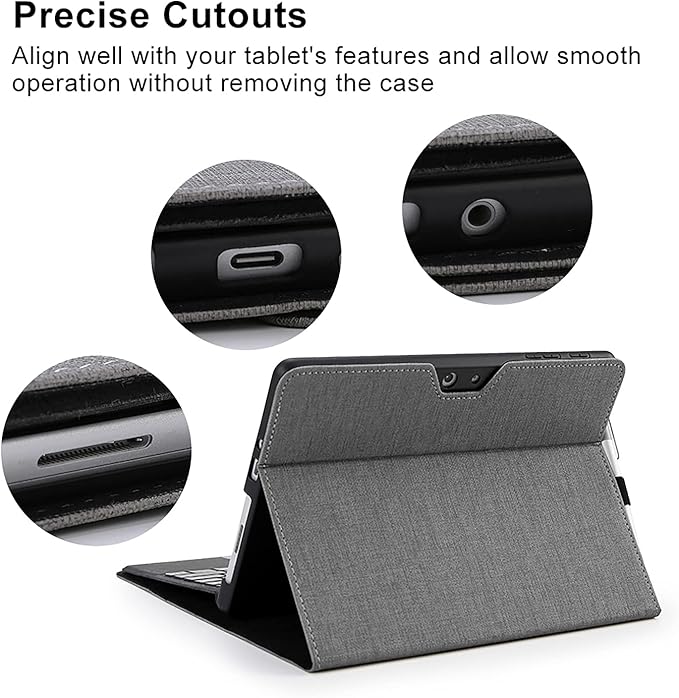 Omnpak Protective Case for Surface Go 4 2023/Go 3 2021/Go 2 2020/Go 2018 with Stylus Holder, Multiple Angle Slim Lightweight Cover, Compatible with Type Cover Keyboard（Keyboard Not Included）