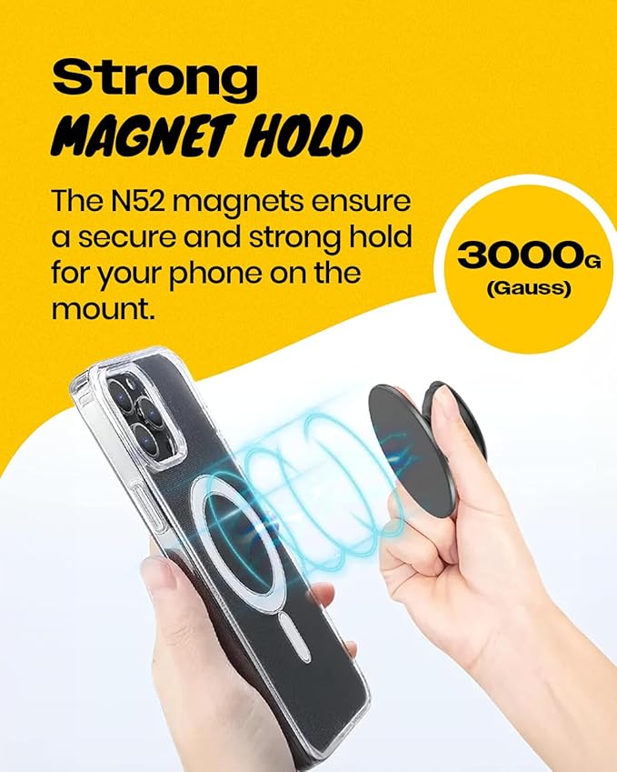 Oval Magnetic Phone Grip – MagSafe Compatible, Translucent Design, Slim and Lightweight, Grip and Stand for iPhone (Violet)