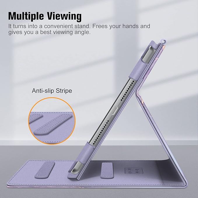 Fintie Case for iPad 9th / 8th / 7th Generation (2021/2020/2019) 10.2 Inch - [Corner Protection] Multi-Angle Viewing Stand Cover with Pocket & Pencil Holder, Auto Sleep Wake, Lilac Marble