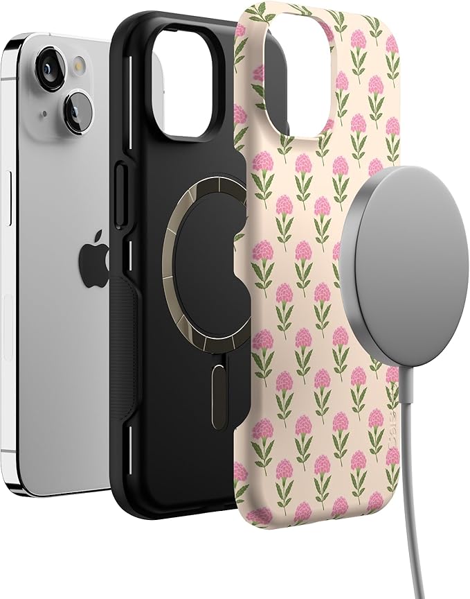 Casely iPhone 14 Case | Jenna's Flowers | Fun on Weekdays | Compatible with MagSafe | Bold Protective Design