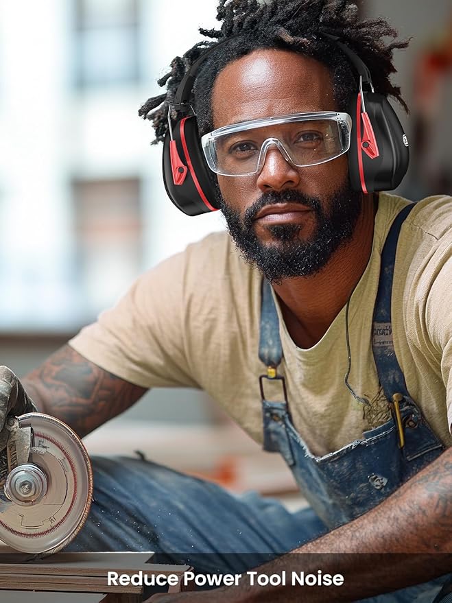 Dr.meter Ear Protection Ear Muffs, 31dB Noise Reduction Safety Earmuffs with Adjustable Headband for Adults Kids Autism Sensory Hearing Protection, Earmuff for Range Mowing, Hunting, Monster Jam