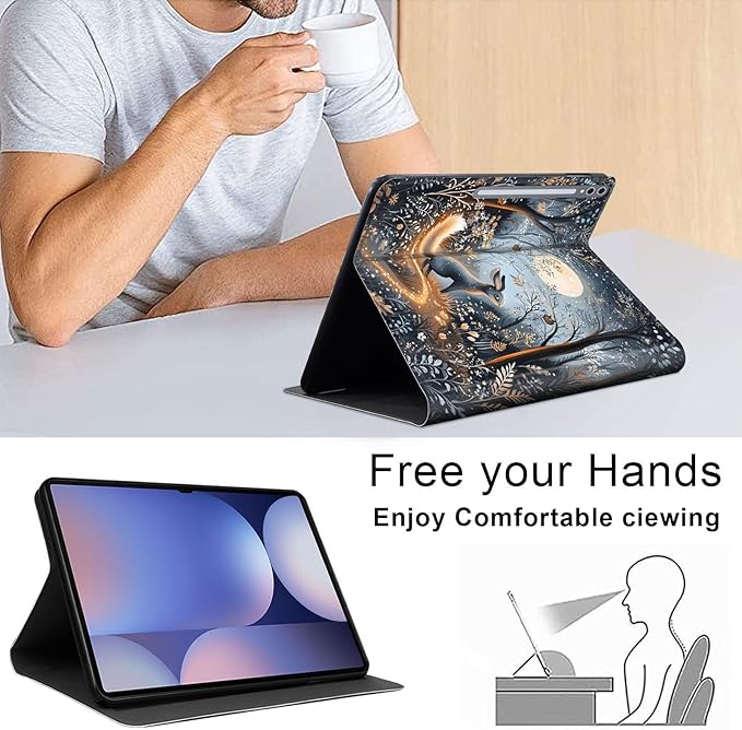 Case for Samsung Galaxy Tab S10 Ultra/Galaxy Tab S9/S8 Ultra 14.6-Inch, Slim PU Leather Stand Cover with Auto Wake/Sleep, Multi-Angle Viewing & Shockproof, Hare