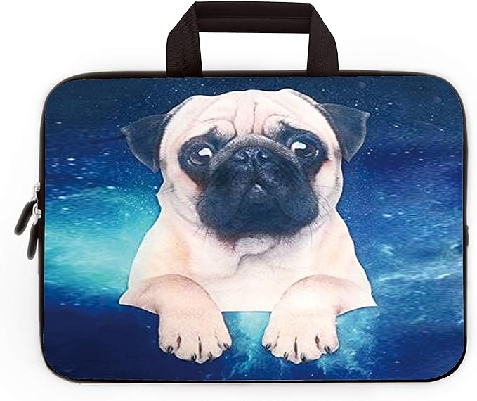 11" 11.6" 12" 12.1" 12.5" inch Laptop Carrying Bag Chromebook Case Notebook Ultrabook Bag Tablet Cover Neoprene Sleeve Fit Apple Macbook Air Samsung Google Acer HP DELL Lenovo Asus (Starry Sky Pug)