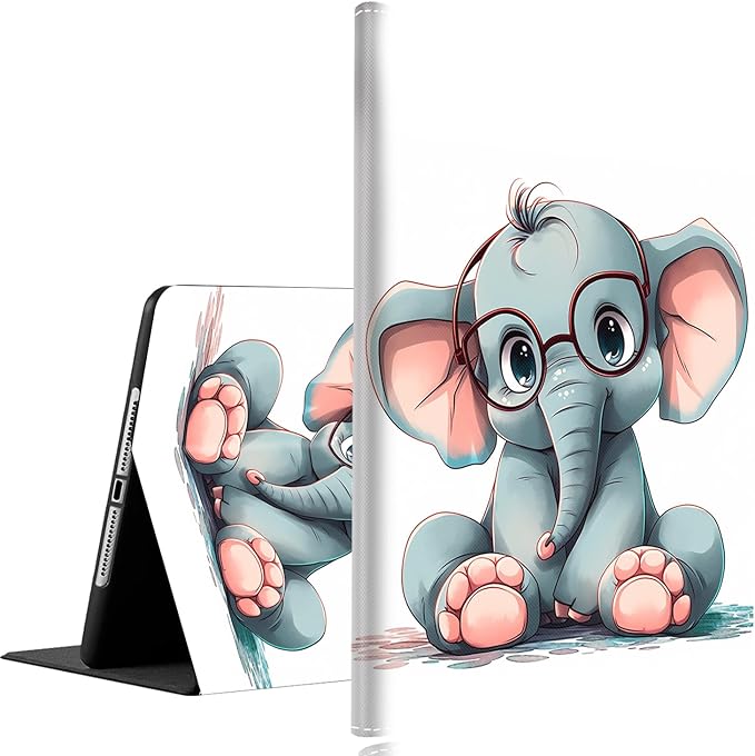 Case for Samsung Galaxy Tab A9 Plus 11 inch 2023，Slim Fit Foldable Standing Cover Case with Auto Sleep/Wake for Galaxy Tab A9+ 11’2023 (SM-X210/X216/X218)，Cute Elephant
