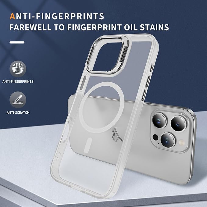 Case for iPhone 16 Pro 6.3 Inch, Compatible with MagSafe, Supports Wireless Charging,Magnetic Phone Case for iPhone 16 Pro, Translucent