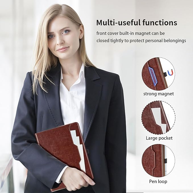 Case for Samsung Galaxy Tab A 8.4 2020 - SM-T307/SM-T307U Protective Case with Pocket, PU Leather Business Folio Tablet Cover with Hand Strap, Brown