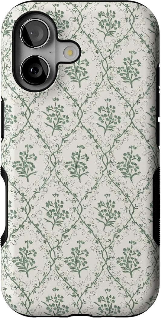 Casely iPhone 17 Case | Sage Tapestry | Floral Vines | Bold Protective Design | Compatible with MagSafe