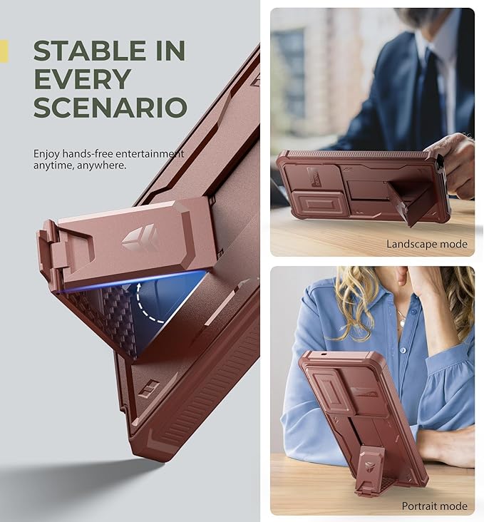 Dexnor for Samsung Galaxy S25 Ultra Case with Built-in Slide Camera Cover & Screen Protector & Kickstand,Heavy-Duty Shockproof Rugged Case Full-Body Bumper Cover for Galaxy S25 Ultra(2025),Maroon Red