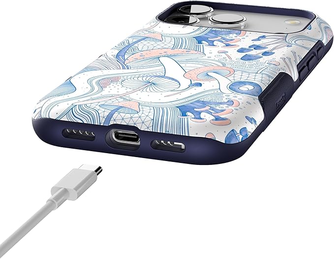 Casely iPhone 17 Pro Case | The Fun Guy | Enchanted Forest Mushroom Floral | Bold Protective Design | Compatible with MagSafe