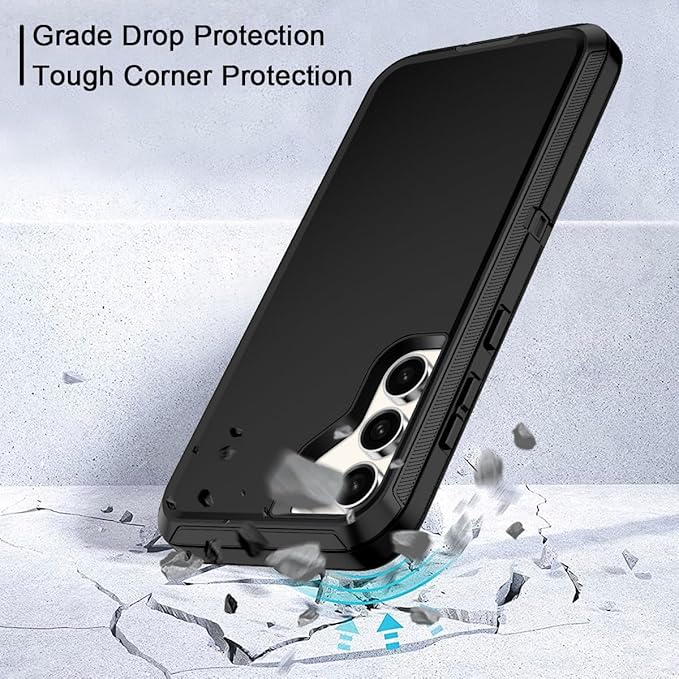 for Samsung Galaxy S23 Plus Case Heavy Duty Shockproof Dropproof 3-Layer Full Body Protection [Without Screen Protector] Tough Rugged Case for Galaxy S23 Plus,Black