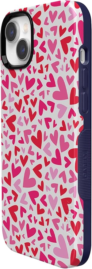 Casely iPhone 14 Case | XOXO | Pink Candy Hearts | Compatible with MagSafe | Bold Protective Design