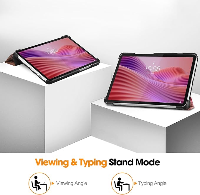 Case for Lenovo Tab One 8.7'' / Tab K9, Folding Folio Ultra-Thin PU Leather Stand Case Cover with Auto Wake/Sleep for Lenovo Tab K9 8.7 Inch Flower