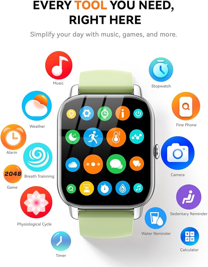 Smart Watches for Men Women(Answer/Make Call), 1.85 inch HD Fitness Tracker Watch with Activity Counter/Sleep Monitor/ 110+ Sports Modes, IP68 Waterproof Smart Watch for Andriod iPhone iOS Compatible