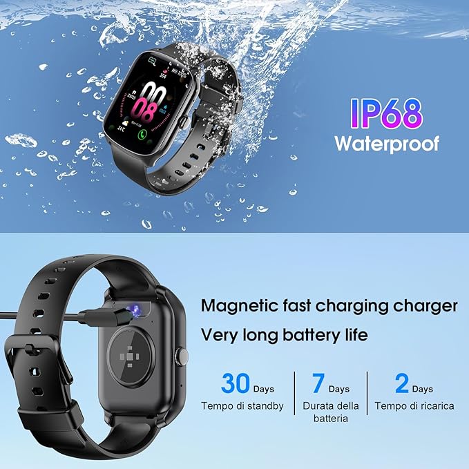 Smart Watch for Men Women, 1.95"HD Curved Screen Smartwatch (Dial/Answer Calls), Heart Rate Sleep Monitor Fitness Smartwatch, 112+Sports Modes Activity Trackers,IP68 Waterproof Watches for Android iOS