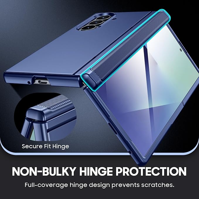 for Samsung Galaxy Z Fold 7 Case Magnetic Power with [Kickstand][Hinge Protection] Full Body Screen Protector Shockproof Phone Case for Galaxy Z Fold 7 Case(Blue)