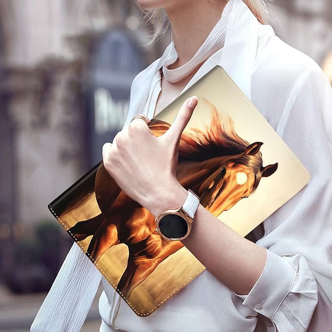 Case for Galaxy Tab A9 Plus ， Auto Sleep/Wake Multi-Angle Viewing Slim Folio Stand Cover for Samsung Galaxy Tab A9+/A9 Plus 11 Inch 2023 (SM-X210/X216/X218), Horse