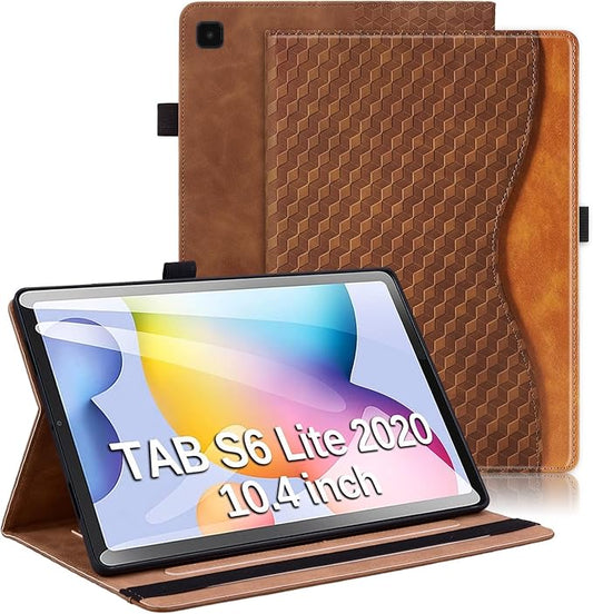 Case for Samsung Galaxy Tab S6 Lite 2024/2022/ 2020 10.4 inch Case PU Leather Card Holder (SM-P620/P625/P613/P619/P615/P610) Multi-Angle Galaxy Tab S6 Lite, Brown