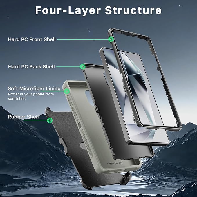 M MYBAT PRO Maverick Series for Samsung Galaxy S25 Ultra Case with Belt Clip Holster, 6.9 inch, Heavy Duty Military Grade Drop Protective Case w 360° Rotating Stand (No Screen Protector)