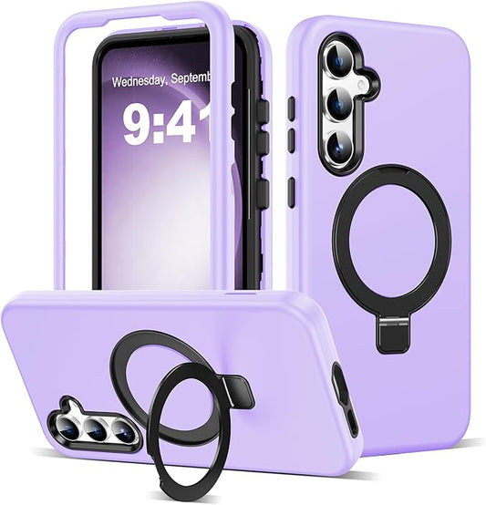 Designed for Samsung Galaxy S23 Plus Case with Magnetic Ring Stand [Compatible with Mag-Safe][Military Grade Drop Protection][Build in Kickstand] S23 Plus Phone Case 6.6",Light Purple