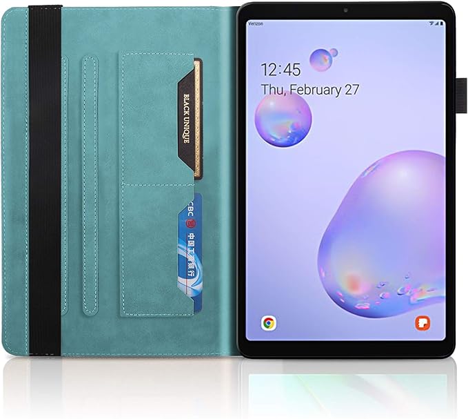 Case for Samsung Galaxy Tab A 8.0 Case 2019 Model SM-T290 /T295 Premium PU Leather Flip Wallet Cover Folio Stand Shell with Pencil Holder Card Pockets for Galaxy Tab A 8.0 inch Tablet - Turquoise