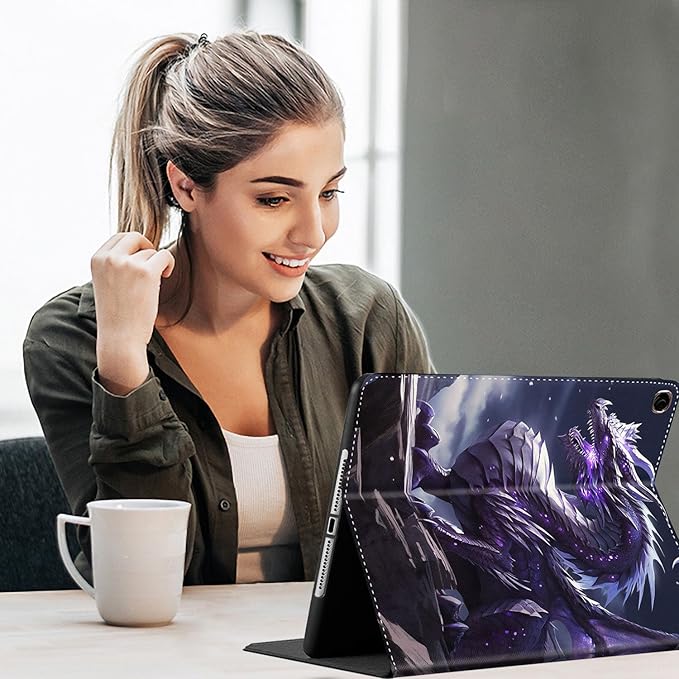 Case for Galaxy Tab A9 Plus ， Auto Sleep/Wake Multi-Angle Viewing Slim Folio Stand Cover for Samsung Galaxy Tab A9+/A9 Plus 11 Inch 2023 (SM-X210/X216/X218), Blue Dragon on Mountain