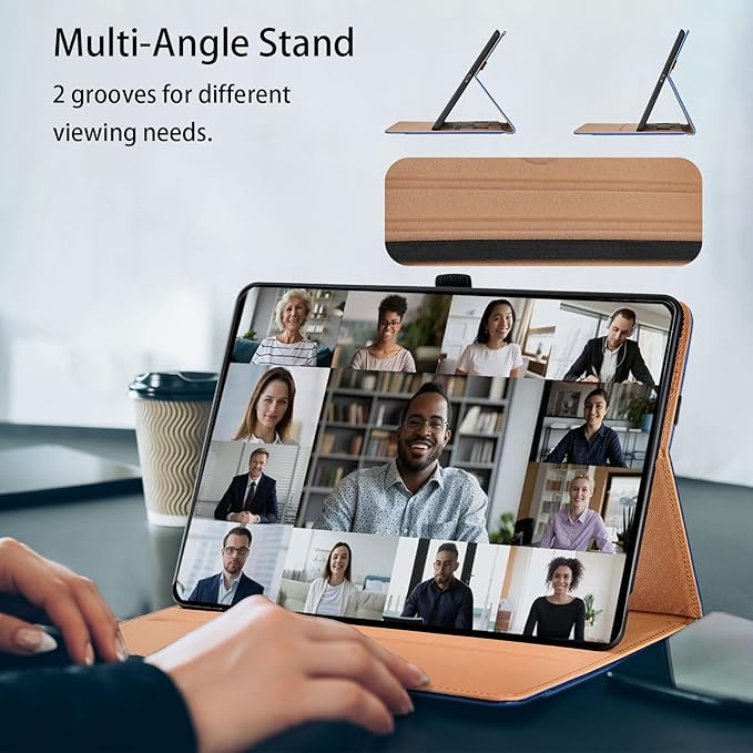 Tablet Case for Samsung Galaxy Tab A7 10.4 Inch 2020 (SM-T500/T505/T507) PU Leather Folio Flip Cover for Tab A7 SM T500 Multi-Angle Stand with Card Pocket ＆ Hand Starp,Blue