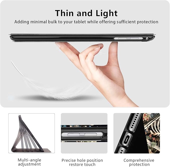 Slim Case for Samsung Galaxy Tab S10 FE / S9 FE 5G 10.9" & Tab S9 11", PU Leather Protective Cover, Multi-Angle Stand, Auto Sleep/Wake, Love to Embrace