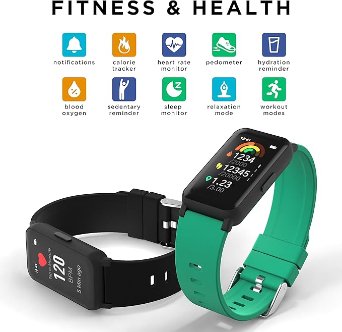 iTouch Smart Watch Fitness Tracker - 1.47" Touch Screen, IP68 Water Resistant, Heart Rate Monitor, Activity Tracker, GPS, 96 Sports Modes, 100+ Watch Faces, Pedometer, Android & iOS