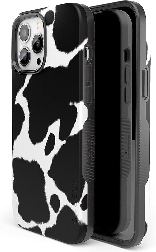 Casely iPhone 14 Case | Current Mood | Cow Print | Compatible with MagSafe | Bold Protective Design